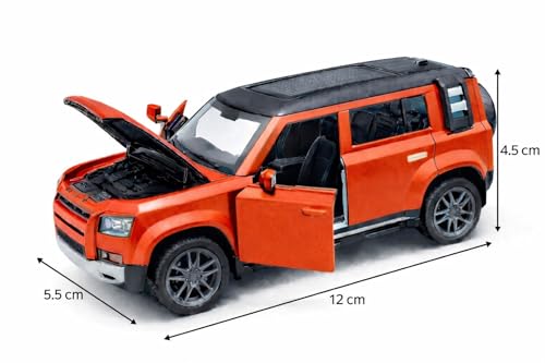 Image of Diecast Cars - Defender Car Toy for Kids | 1:36 Scale Metal Body RC Style Car with Openable Doors & Bonnet | Music & Light Function | Pull-Back Action | Birthday Gift Boys & Kids