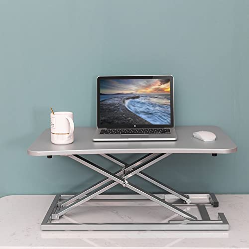 Converter Standing Desk, Electric Desktop Riser, Wideband Keyboard Tray, Foldable Height Adjustable Riser With Rolling Cooling Table For Office, Bedroom, Living Room, Dining Room ( Color : Double Laye #TOP28