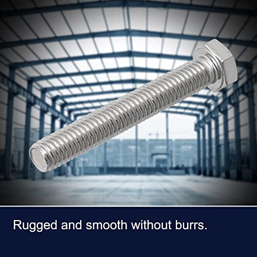 Image of M4 x 40mm Hex Head Bolts Screws Grade 5.8 Stainless Steel, Fasteners Fully Machine Threaded SUS304 10 Pcs