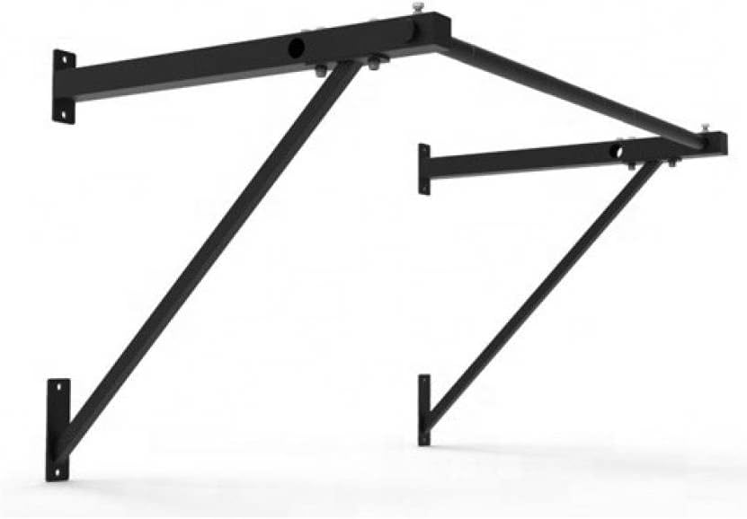 Wall mounted with extra support chin up bar in black