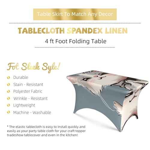 Nappe chat dessin animé 1,2 m lavable protège table élastique - 4