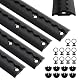 Ansobea Airlineschiene 4×1 m Aluminium,Zurrschienen Runde Halbrunde Form,Airlineschienen Set mit 10 Airlineschienen-Fitting-Ring 8 Airlineschiene Endkappe,für Wohnmobile und LKW,Schwarz