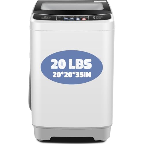 Nictemaw Portable Washing Machine, 20Lbs 2.8 Cu.ft, Glass Lid, Drain Pump