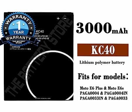 Image of Original KC40 Battery for Motorola E6 Plus XT2025 PAGA0004, PAGA0004IN, PAGA0033IN, PAGA0033 Battery with 1 Year Warranty*** (P170)