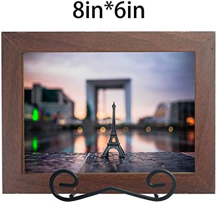 HCHLQLZ (2 piece) Black Metal wall Mount Display Easel Horizontal Plate Rack Plate Hanger Vertical Plate Stand Holders Picture frame Stand for Wall-Medium