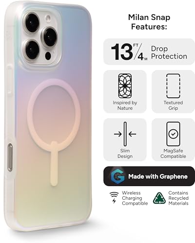 Coque iPhone 16 Pro Max antichoc transparente compatible MagSafe ZAGG Milan Snap 6.9 - 3