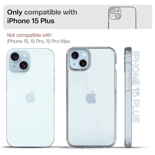 Image of KAPAVER Impulse Back Cover Case Compatible with iPhone 15 Plus (TPU+PC) (Clear)