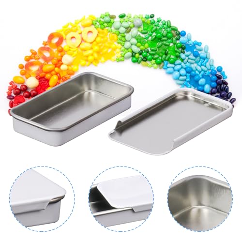 Image of 70 Pack White Slide Top Tin Containers, Mini Metal Tin Box with Slide Lid, Empty Lip Balm Containers for DIY Projects, Pills, Candies, Jewelry (2.36 x 1.34 x 0.43 Inch)