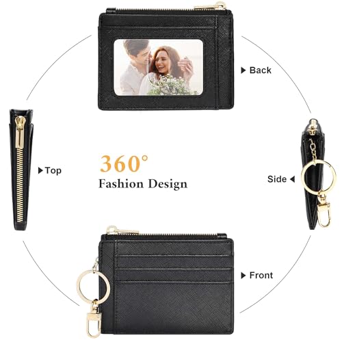 Sodsay Card Case Slim Front Pocket Wallet for Women Credit Card Holder with Keychain4