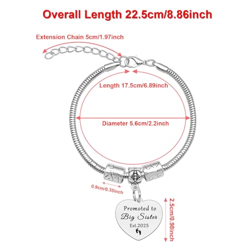 DlaeKua Sister Gifts for Sister Gifts Bracelet Sister to Be 2025 Promoted to Sister Gifts Jewelry Pregnancy Announcement Gift for Sister First Time Sister Gift2