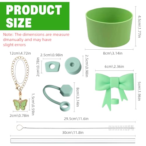 Image of HASTHIP 9Pcs Cup Accessories for Stanley Charm Kit Straw Cover, Straws, Cleaning Brush, Handle Charm, Spill-Proof Plug, Cup Bottom Sleeve-Stylish & Durable(Cup NOT Included)