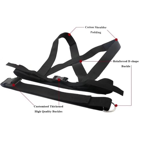 Sled Harness Vest Waist Belt Strength & Power Training Belt Weight Training Resistance Belt Workout Harness Speed Trainer Weighted Resistance Band Rope Kit Sprinting Resistance Speed Band Adjustable - Image 3
