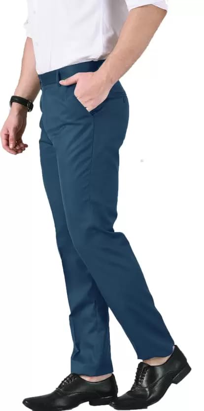 Image of Walaiti Mens Regular Fit Funky Color Solid Formal Pant
