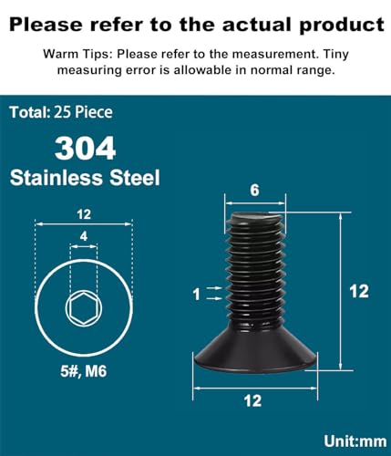 Drenky 25 Pcs Black Socket Screws - Image 2