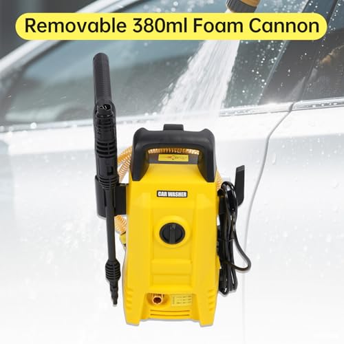 Hilitand 1200W Portable Electric Pressure Washer High Pressure Cleaner Machine 1160Psi with Adjustable Nozzle for Cars Driveways Patios Furniture (125V US Plug) - Image 2