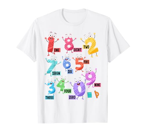 Disfraz de matemáticas con números en idea para niños Camiseta