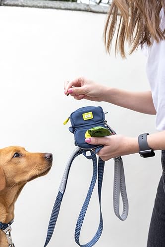 BUILT PET NightSafe Kotbeutelhalter und Leckerli-Spender, Clips an der Leine für Spaziergänge mit dem Hund, freihändige Duo-Tragetasche mit 2 Fächern für Abfallsäcke und Belohnungen, Befestigung an
