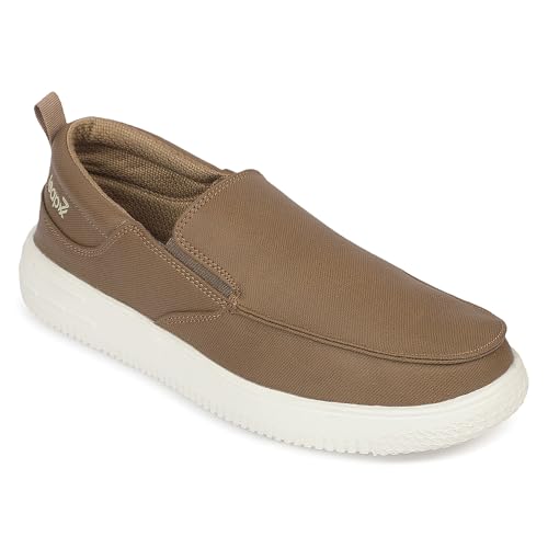 Image of Liberty LEAP7X Brown Walking Shoes for Men - Slip-On Sporty Casual Slip-On
