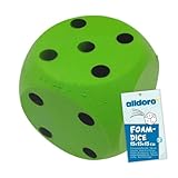 alldoro 63107 XXL Schaumstoff-Würfel Grün, 15 x 15 cm, großer Soft-Spielwürfel, weich & leise, Spielen & Lernen, Indoor & Outdoor