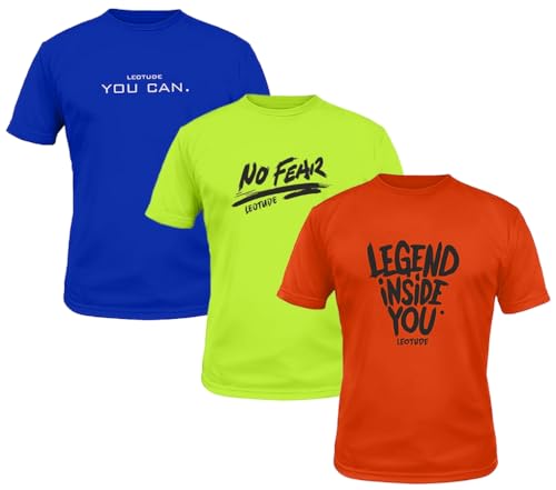 Image of LEOTUDE Regular Fit Half Sleeve Round Neck Tshirt for Men Combo (Pack of 3)