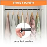 Closet Rods for Hanging Clothes, Heavy Duty Closet Rod 17-82 Inch Adjustable Clothes Hanging Bar Metal Shower Curtain Rods for Closet, Wardrobes, Bathroom, Windows - Image 4