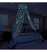 Toyvian Bed Canopy Glow in The Dark,Hanging Large Bed Tent Canopy for Kids Bedroom Tent with Star...