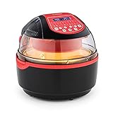 KLARSTEIN VitAir Turbo Hot Air Fryer • Reduced-Fat Frying, Baking, Grilling and Roasting • 9.6 qt Cooking Chamber • Rotisserie • 1400 Watts Halogen • Up to 450 F • Red