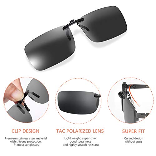 3pcs Polarized Clip on Sunglasses Frameless Flip Up Lens Myopia Sunglasses Over Polarized Glasses for Men Women3