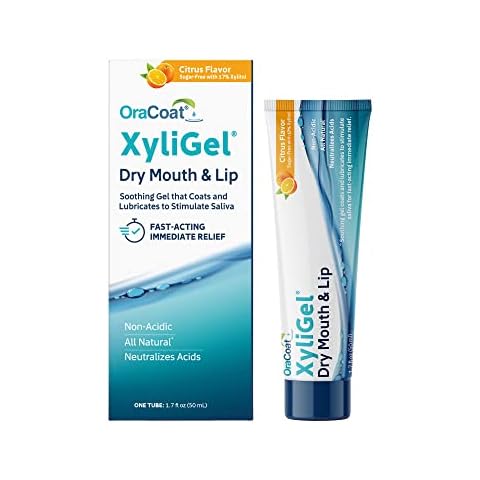 OraCoat XyliGel 1.7 fl. oz, 1 Pack Soothing Dry Mouth Moisturizing Relief Gel with Xylitol, Sugar Free, for Dry Mouth, Stimulates Saliva Production, Non-Acidic, Daytime and Night Time Use, One Pack Cover