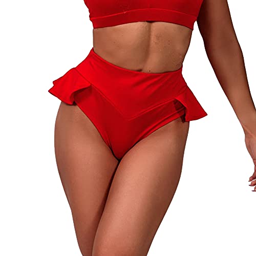 Short de sport taille haute extensible rouge XXL fitness danse et yoga