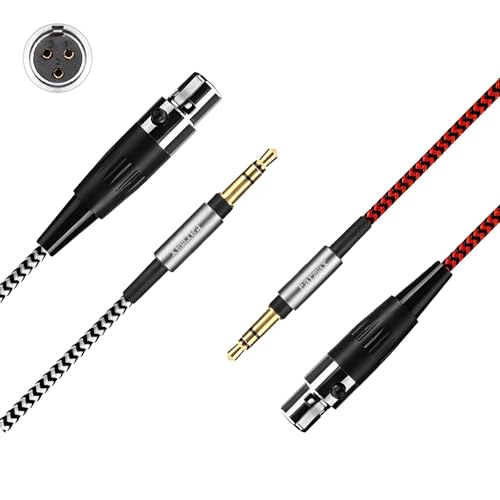 Earmax Cable de nailon MiniXLR para AKG Q701 K712 K272 K371 K141 K171 K175 K245 K181 K181DJ K267 K701 K702 K271S K712PRO Pioneer HDJ 2000 2000 2000 0MK II HT 118 H128 DT1770Pro 1990Pro (negro y blanco