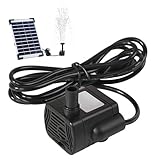 Fountain Pumps, Solar Water Pump Mini Solar Fountain Pump Quiet Solar Pump with 1.5m Line for Water Feature Garden Floating Pond Pump Spraying Distance 1.5m for Aquarium