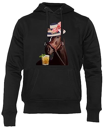 Sweat à capuche Derby Party noir parfait pour vos soirées de course de chevaux