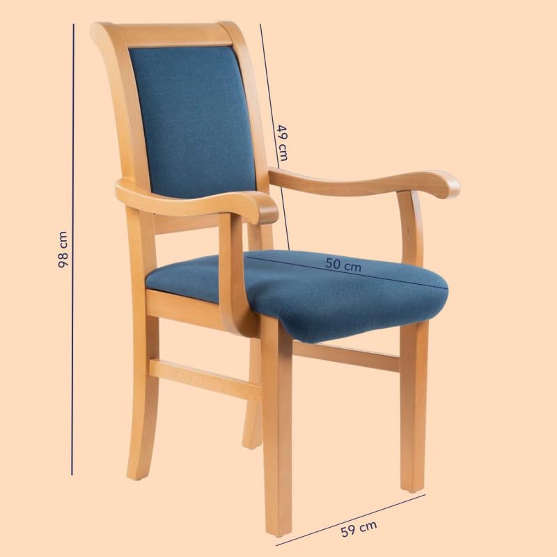 APLOS Chaise d'aide à la levée Suzanne, Bascule Automatique réglable, Chaise Ergonomique collectivité pour Seniors et Personnes à Mobilité Réduite, Tissu Design et résistant