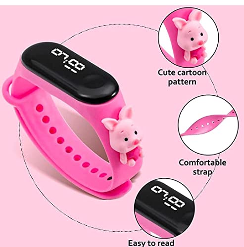 GOLDENIZE FASHION Stylish Waterproof Kids Digital Date and Time Black Pink Square Rectangular Display Watch for Kids Unisex Digital Watch for Baby Boys & Girls Kids | Pack of 2 - Image 5