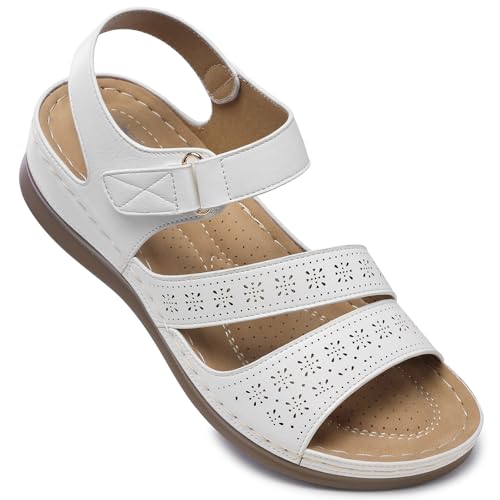 Image of SHIBEVER Women's Wedge Sandals Comfortable: Summer Dressy Walking Platform