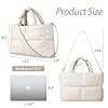 Lychii Sac Fourre-Tout Matelassé pour Femme, Sac à Bandoulière en Cuir PU de Coton Rembourré, Sac à Main Hobo HandBag, Puffer Décontracté Tote Bag pour Automne & Hiver #1