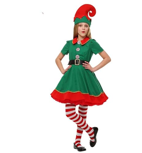 ANFUTON Costume da elfo di Natale, vestito da elfo...