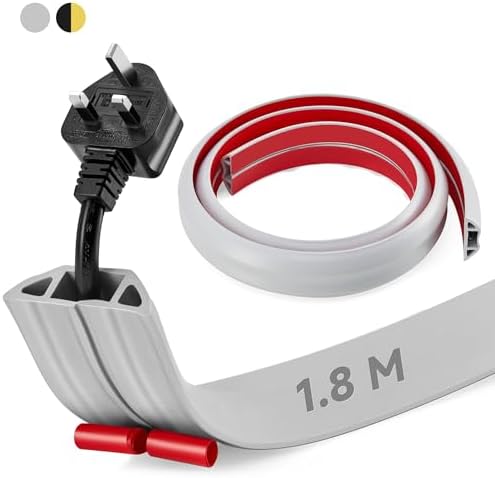 Nascosti Cavi Elettrici Copricavo Pavimento ZhiYo 1,2m - PVC Morbido Marrone Caff&egrave; - Per Nascondere Cavi Elettrici Protezione Cavi Domestici