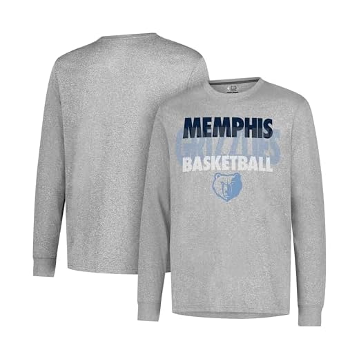 Ultra Game NBA Memphis Grizzlies Mens Supreme Long Sleeve Pullover Tee Shirt, Heather Gray, X-Large