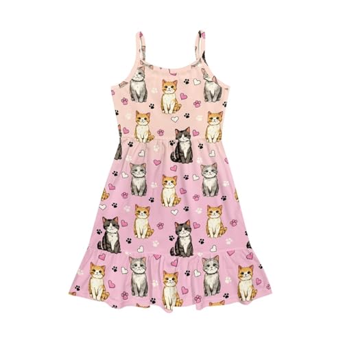 Kids Spaghetti Strap Dresses for Girls 3-14 Year Olds Summer Beach Birthday Party Dress3