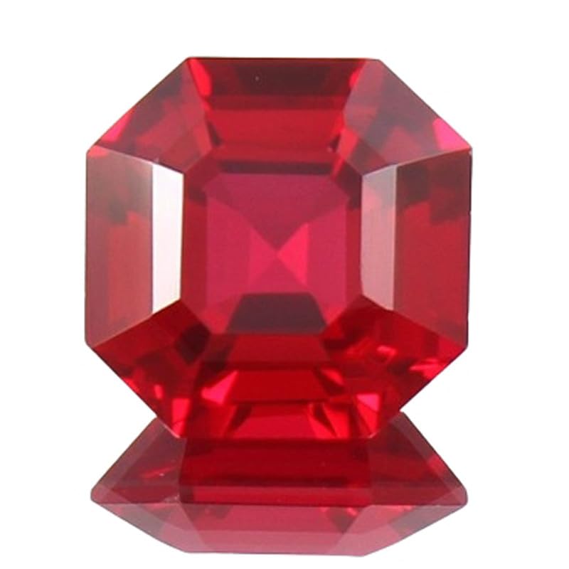 Rubis rouge du Mozambique naturel octogone Asscher cut 12 mm