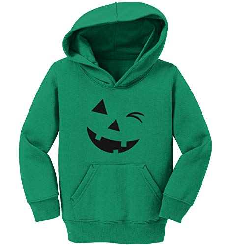 Pumpkin Face Winking - Funny Cute Toddler/Youth Fleece Hoodie2