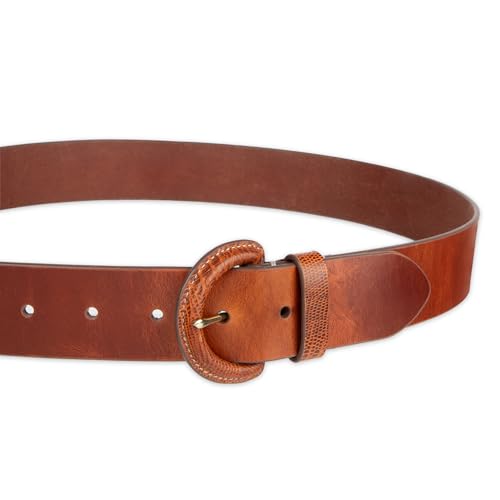 Cole Haan Women's Leather Covered Buckle Wide Width Belt for Dresses, Jeans, Trousers3