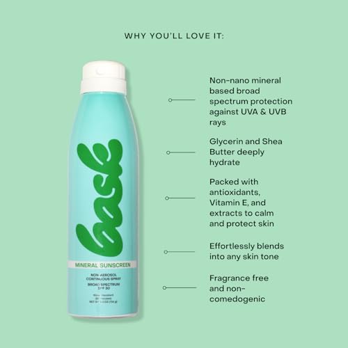 Image of Bask SPF 30 Mineral Sunscreen Spray - Fragrance Free, Non-Aerosol, Reef Safe, Broad Spectrum UVA /UVB Protection, Dermatologist Recommended, Lightweight & Fast-Absorbing, 5.5 oz