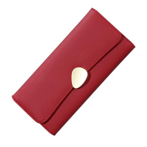 FRCOLOR Trifold Women Wallet PU Leather Coin Storage Wallet RFID Blocking Long Handbag for Ladies Multifunctional Folding Purse Card Slots