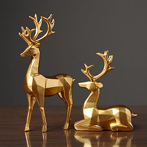 Escultura RAN 2 piezas Reno Nórdico de Navidad en Resina miniatura 2
