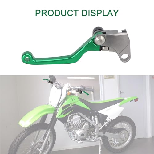 Image of Motorcycle Brake Clutch Lever Pivot Levers Set Adjustable CNC for KLX 140 KLX140 08-21 KLX300R 20-24 KLX140L 08-20 KLX140G 2017-2020 KLX140R KLX140RF 2021-2024 Dirt Pit Bike Green