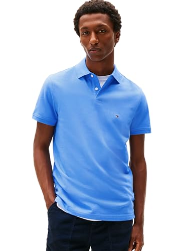 Image of Tommy Hilfiger Men's Short Sleeve Polo Shirts in Regular Fit With Stretch and Organic Pique Cotton