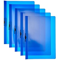 Pack 4 Portapapeles A4 De Plástico - Con Clip Metálico, Colores Variados, Bordes Redondeados, Agujero Para Colgar
